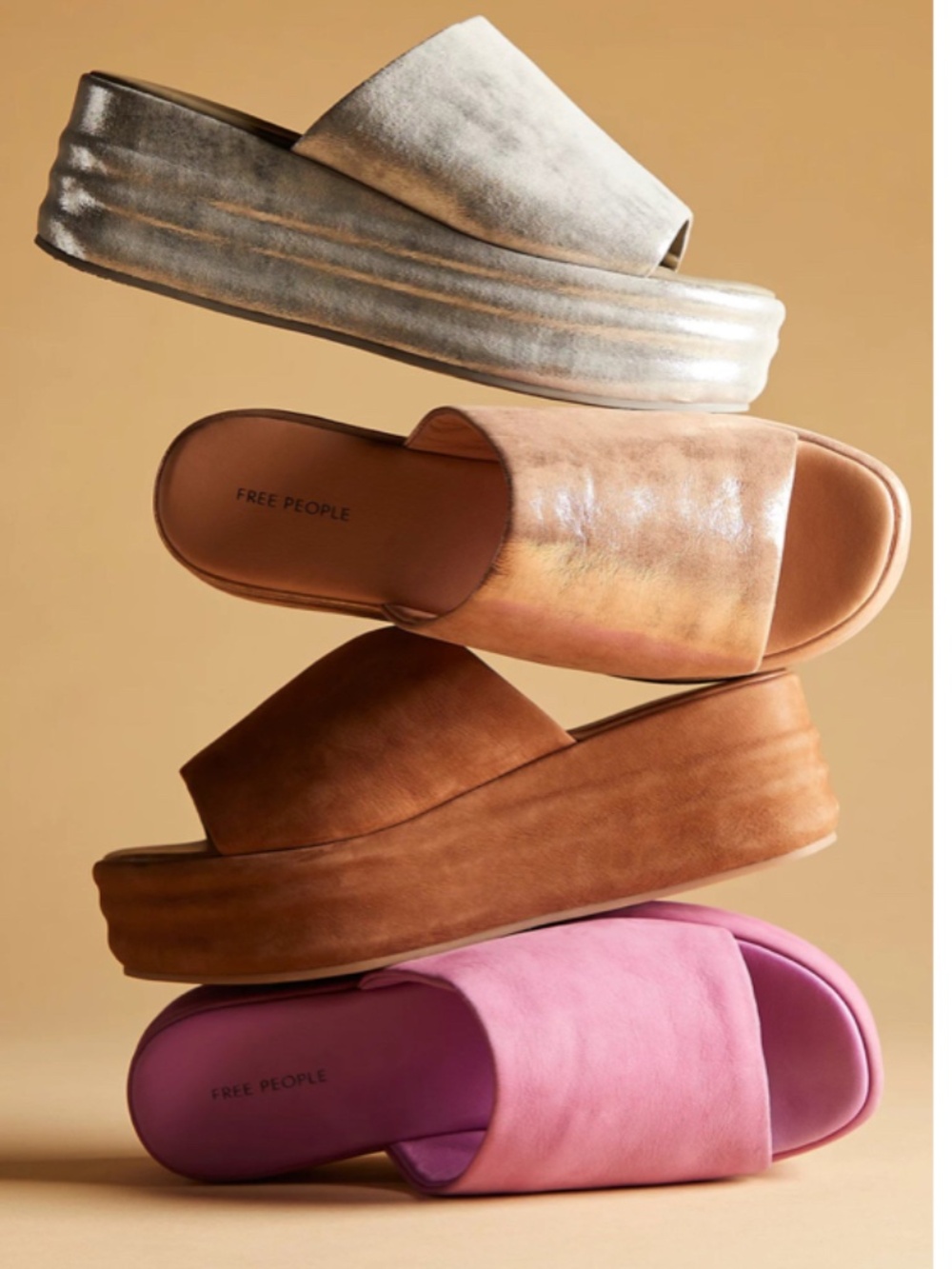 🆕 RETRO ROSE GOLD FREE PEOPLE HARBOR FLATFORM